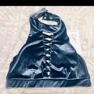 OKSA Velvet halter bra top